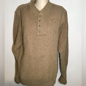 L.L bean patch sleeve merino wool sweater size large